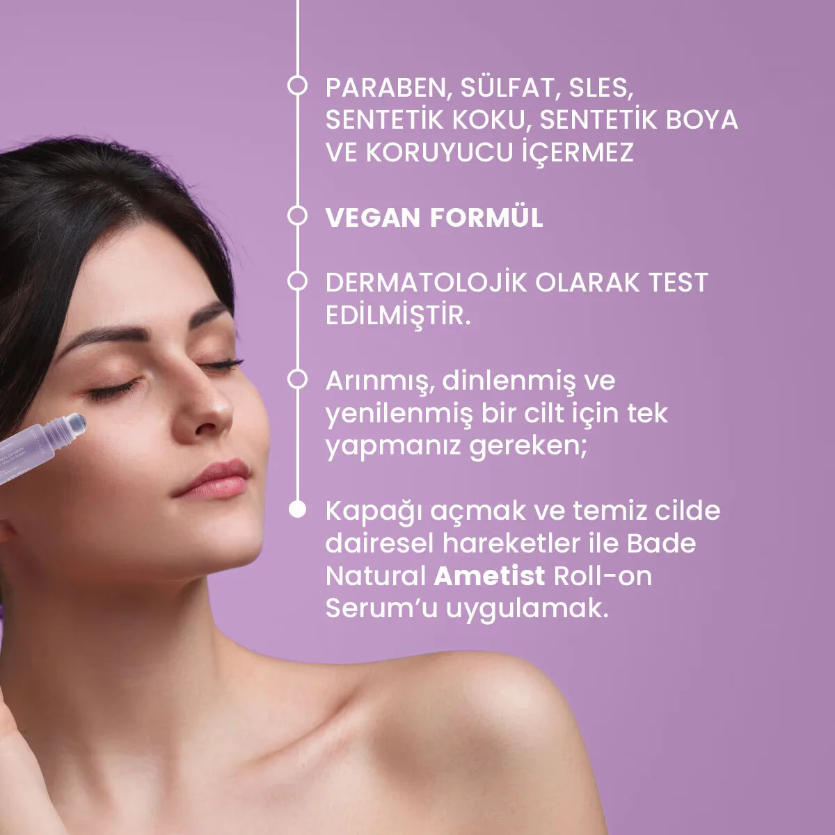 Сыворотка-роллер для очищения с аметистом Bade Natural 10 мл