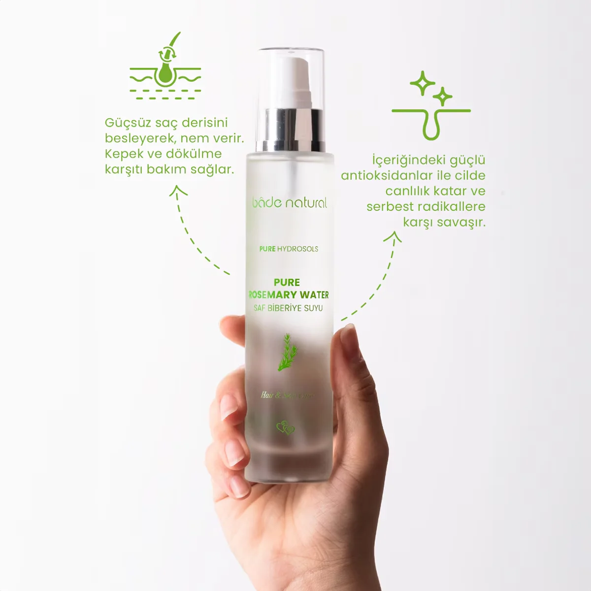 Bade Natural Rosemary Water Hair Tonic for Growth &amp; Vitality 100ml