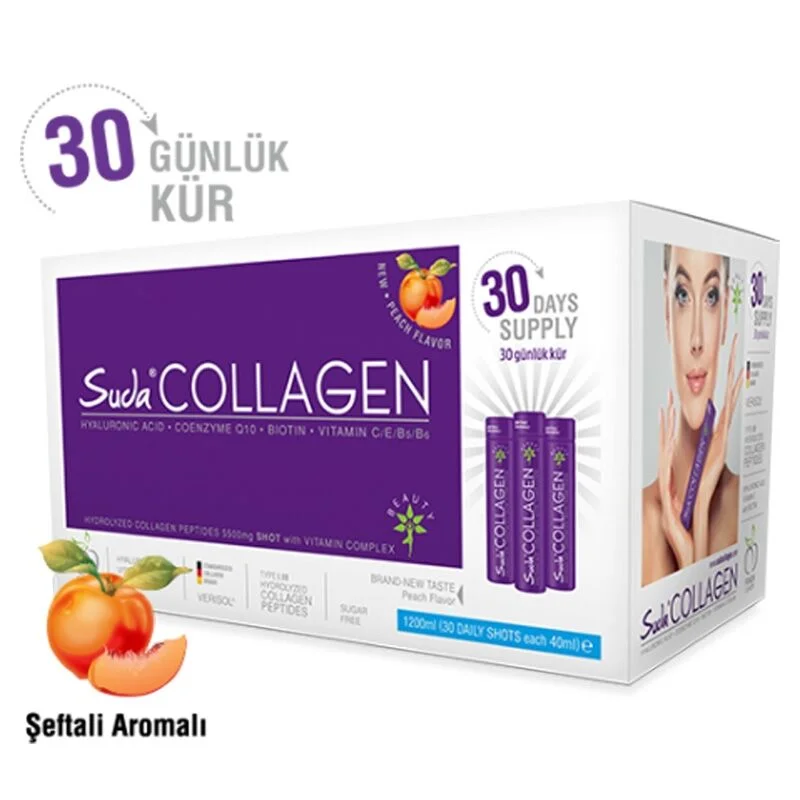 Suda Collagen سودا كولاجين مكمل بنكهة الخوخ 30 × 40 مل