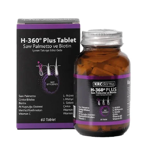 Hair 360 plus Food Supplement Containing Saw Palmetto And Biotin 60 tablets