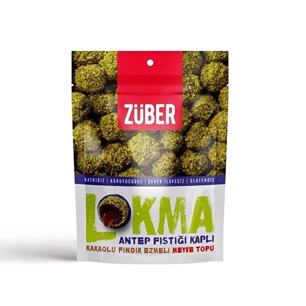 Zuber Pistachio Coated Fruit Ball Bite 96 gr