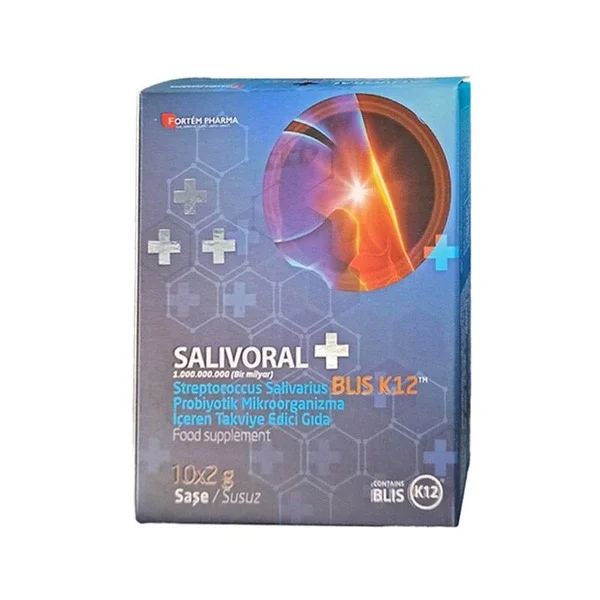 Fortem Pharma Salivoral + Food Supplement Containing Probiotic Microorganism 10 x2 g Sachet
