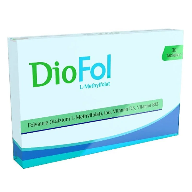 Diofol حمض الفوليك ديوفول مكمل غذائي يحتوي على فيتامين د3، 30 قرصًا