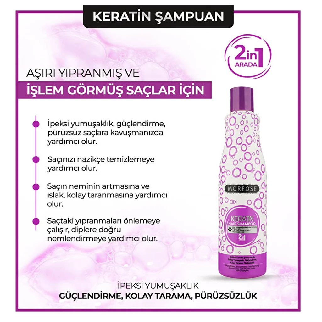Morfose Keratin Shampoo 500ml - Feuchtigkeitsspendend &amp; Stärkend