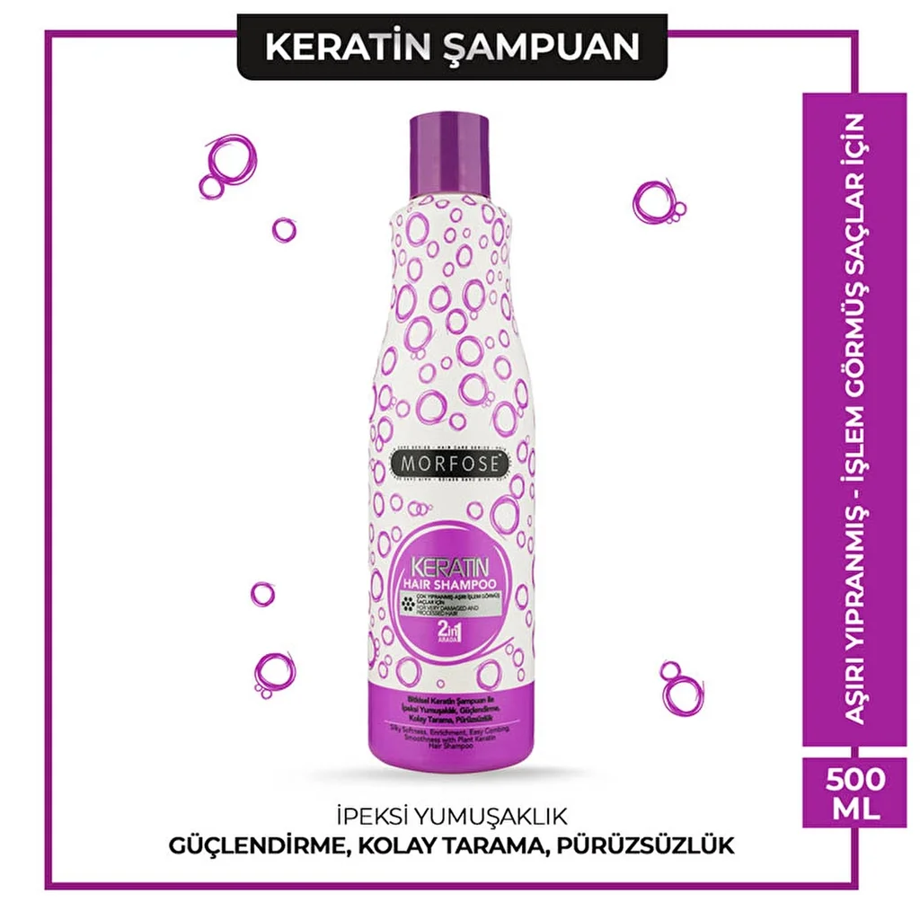 Morfose Keratin Shampoo 500ml - Feuchtigkeitsspendend &amp; Stärkend