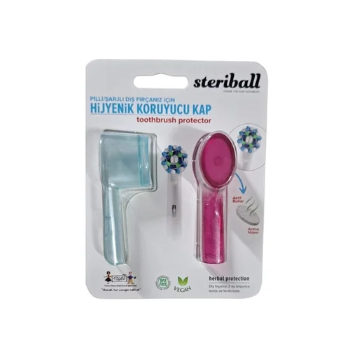 Steriball Hygienic Toothbrush Holder For Battery Or Rechargeable Toothbrushes - Blue And Red