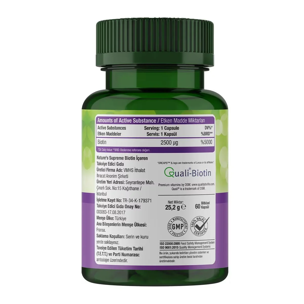 Nature's Supreme Biotin Food Supplement 60 capsules