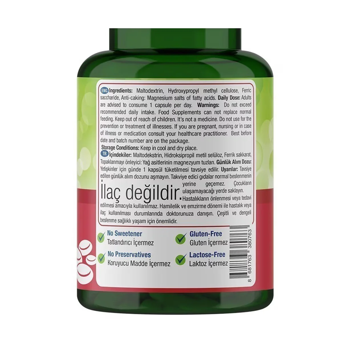 Eisen 17 mg - Hoch bioverfügbare Kapseln von Nature's Supreme
