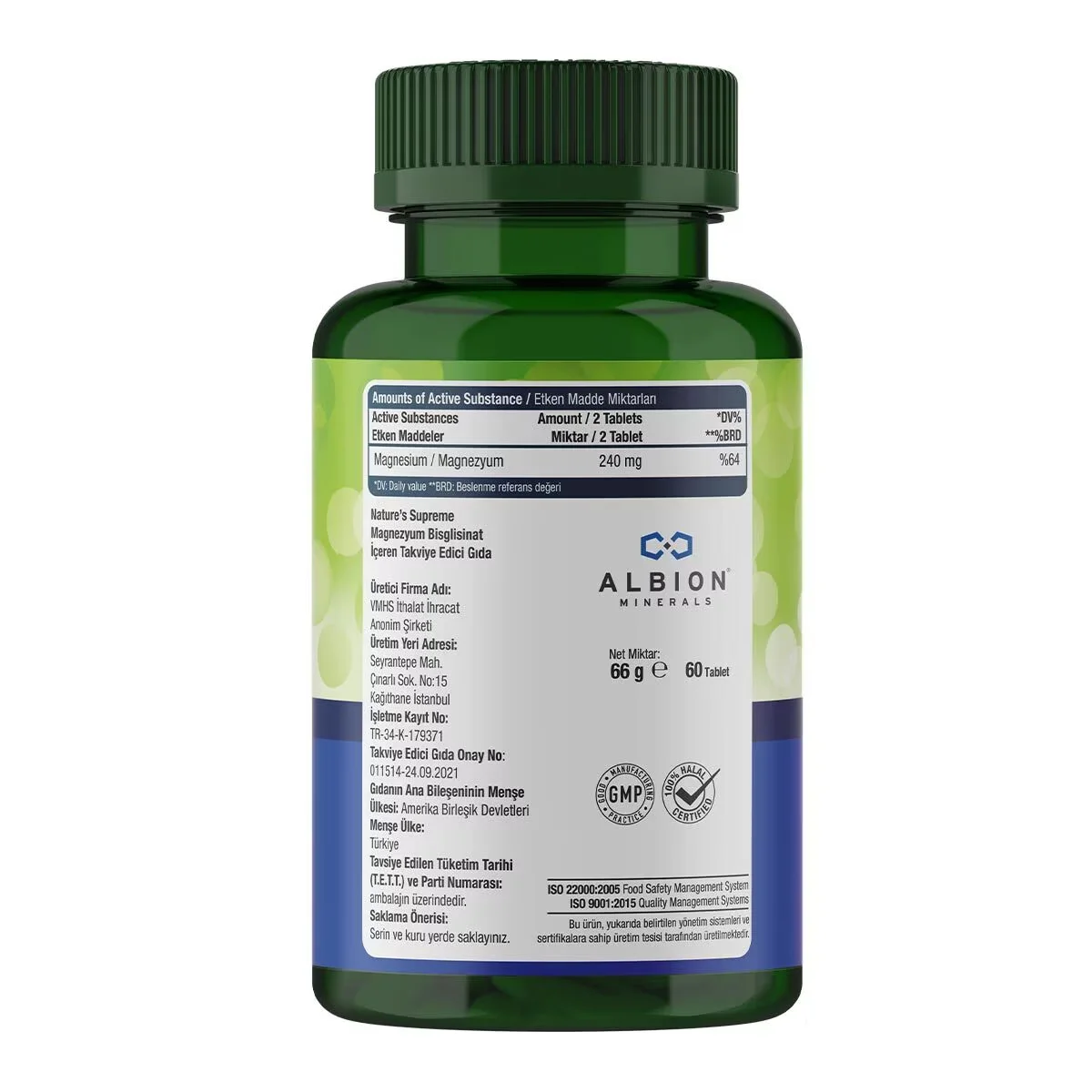 Nature's Supreme Magnesium Bisglycinate 120mg