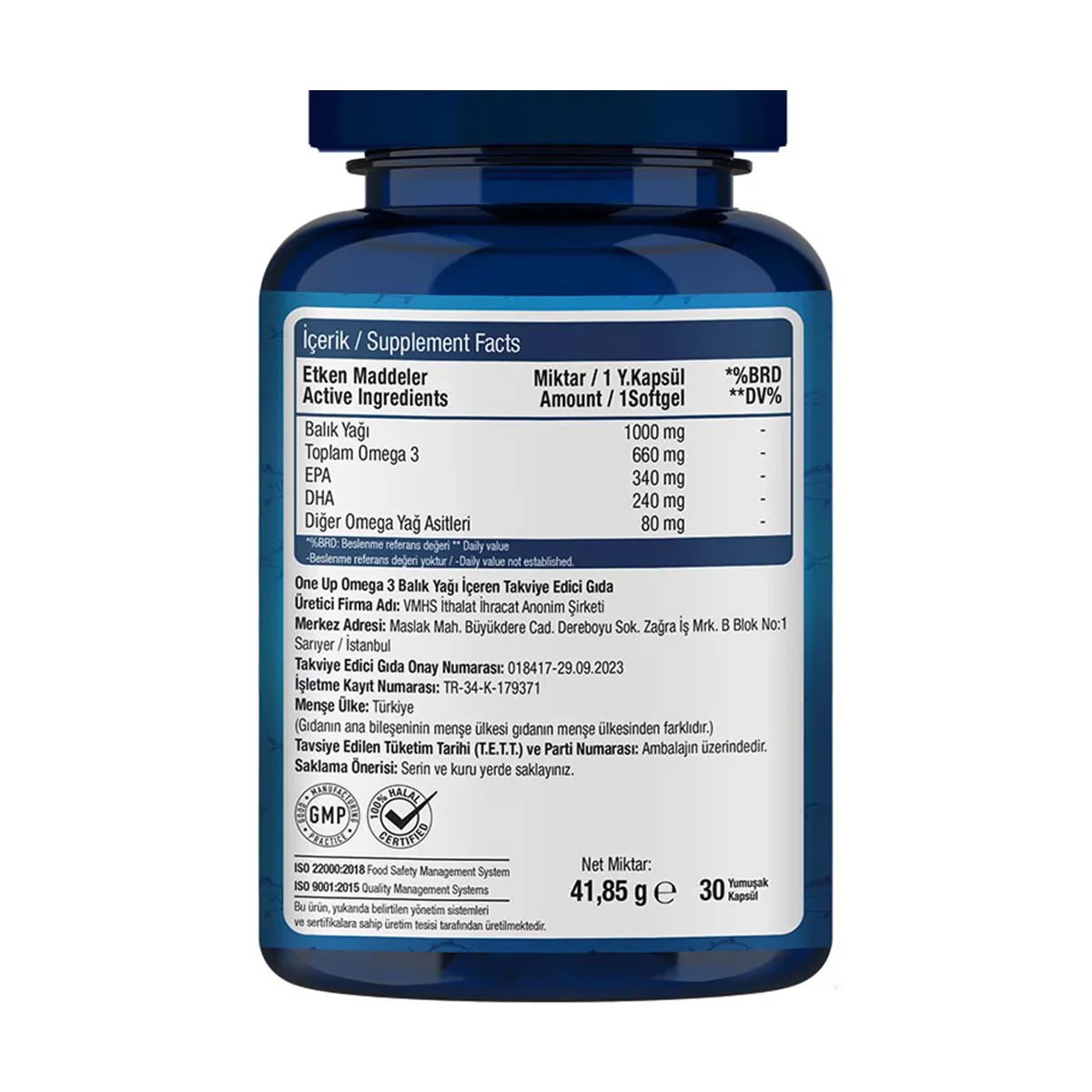One Up Omega 3 1000 mg 30 capsules