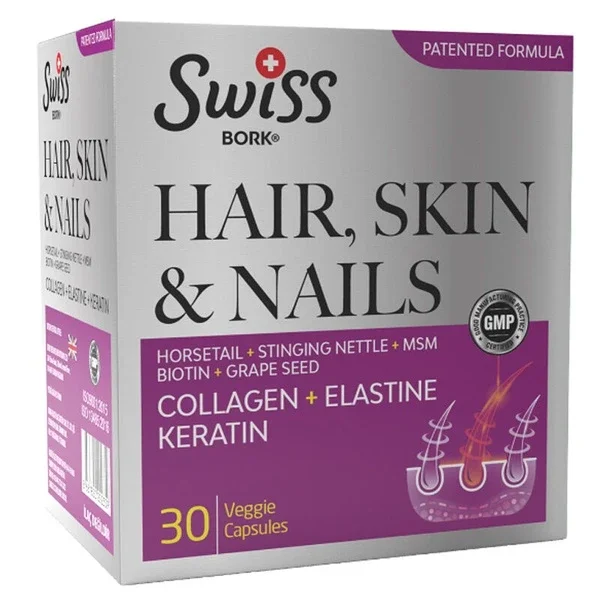 Swiss Bork Hair, Skin, Nails Supplementary Food 30 capsules