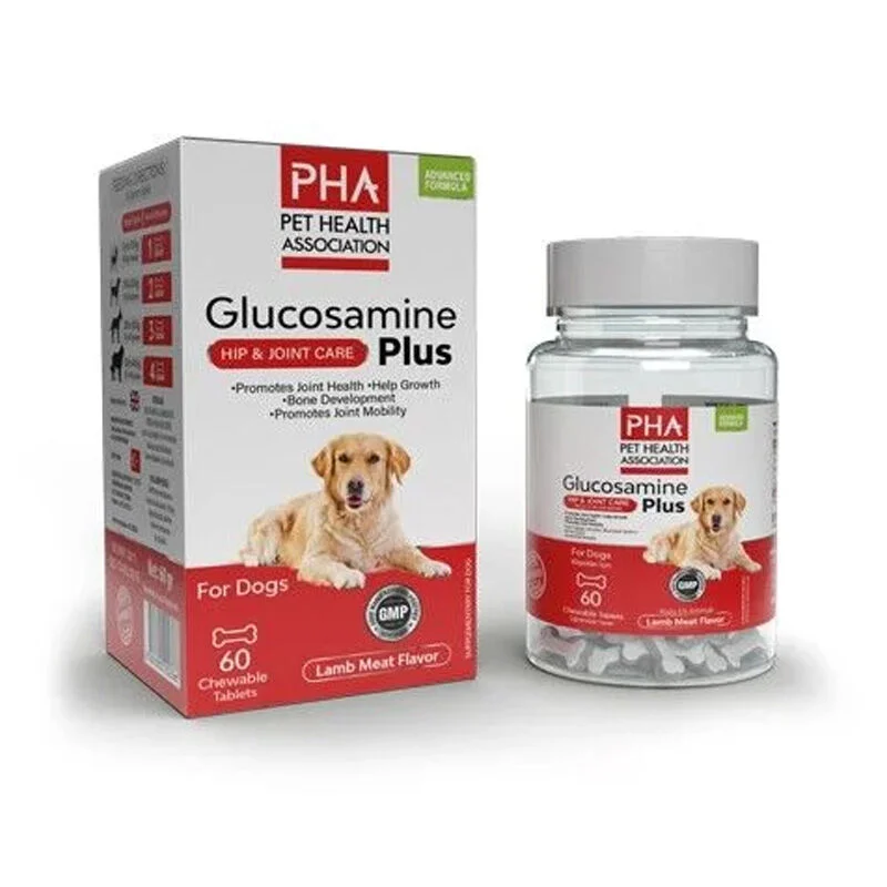 PHA Glucosamine Plus Dog Supplement - 60 Tablets for Joint Health
