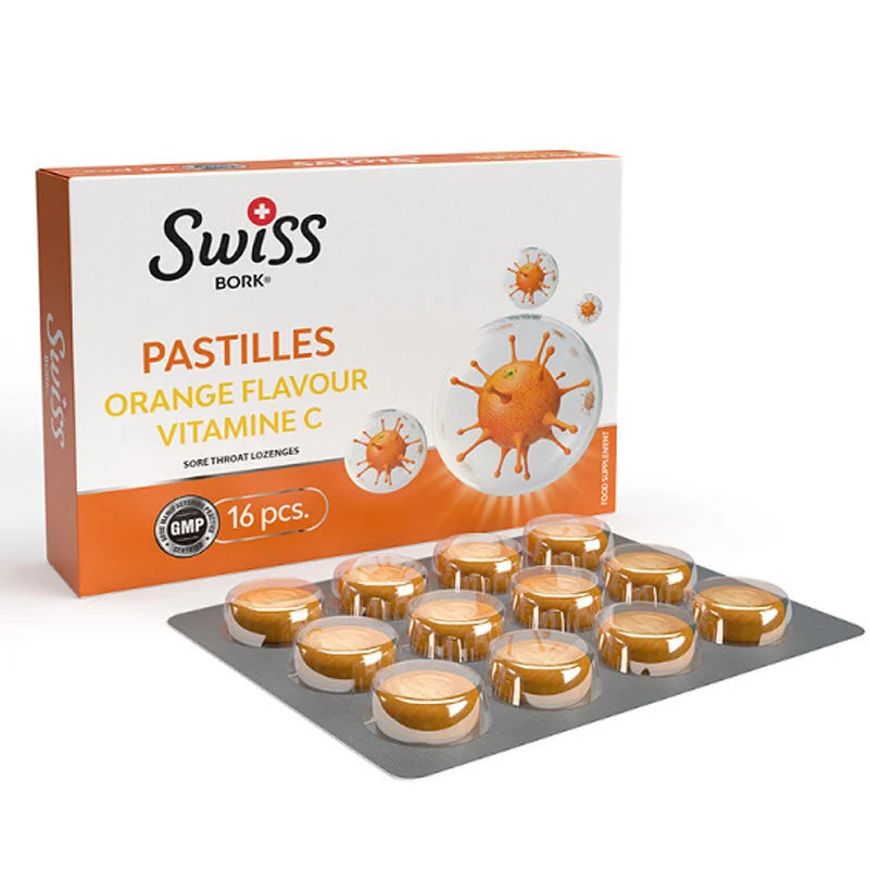 Swiss Bork Orange And Vitamin C Lozenges 16 pcs