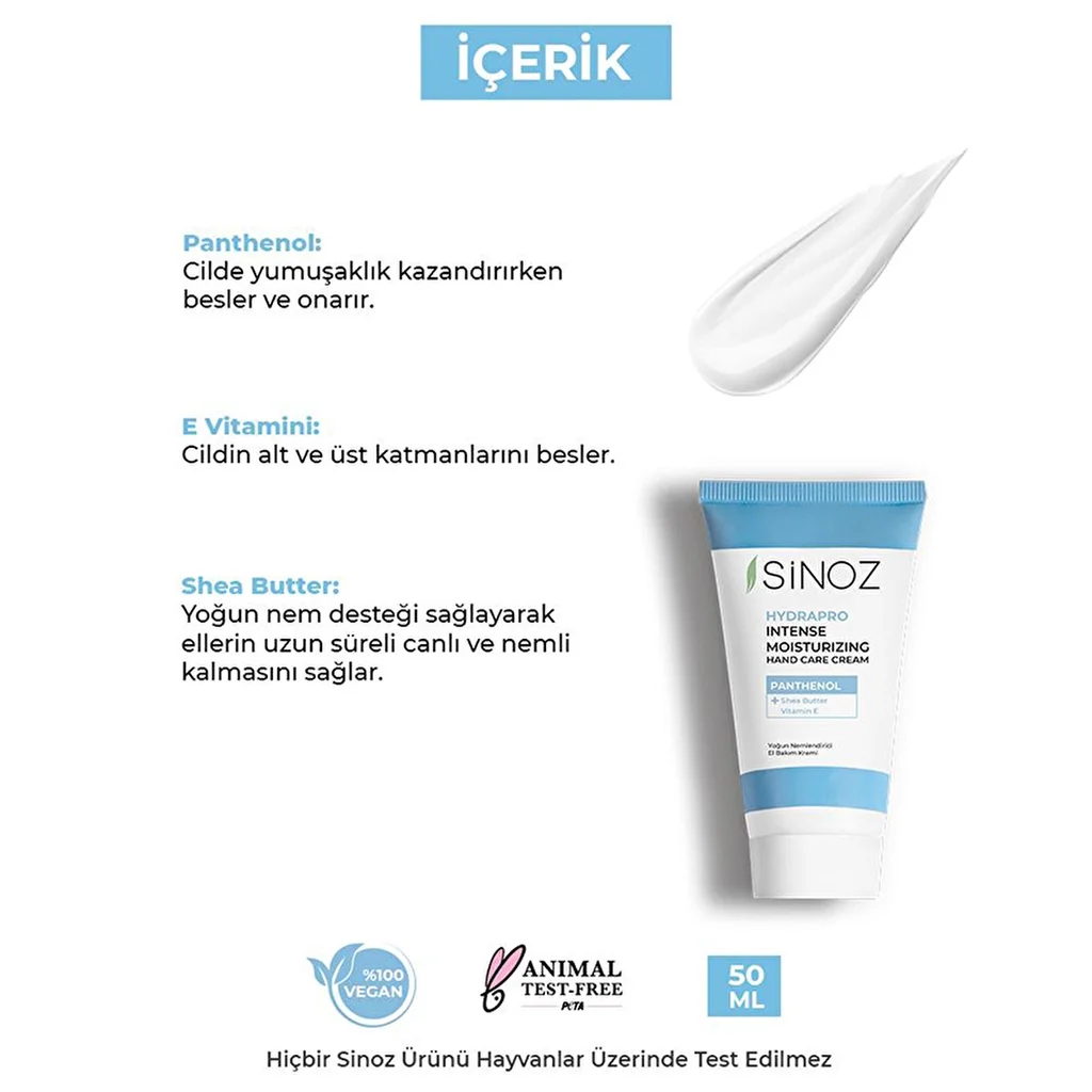 Sinoz Intensive Feuchtigkeitsspendende Handcreme 50ml