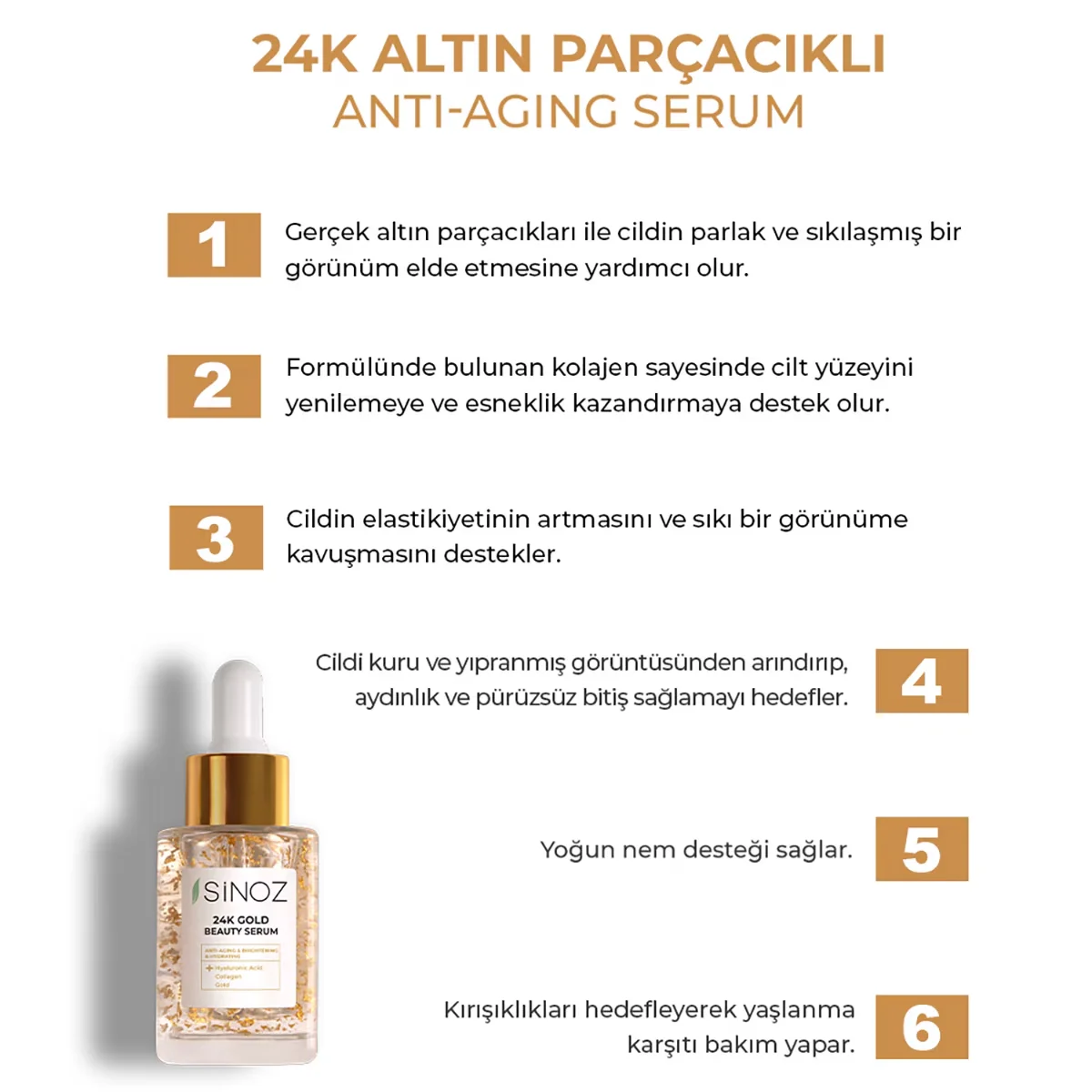 Sinoz 24 k Gold Face Care Serum 30 ml