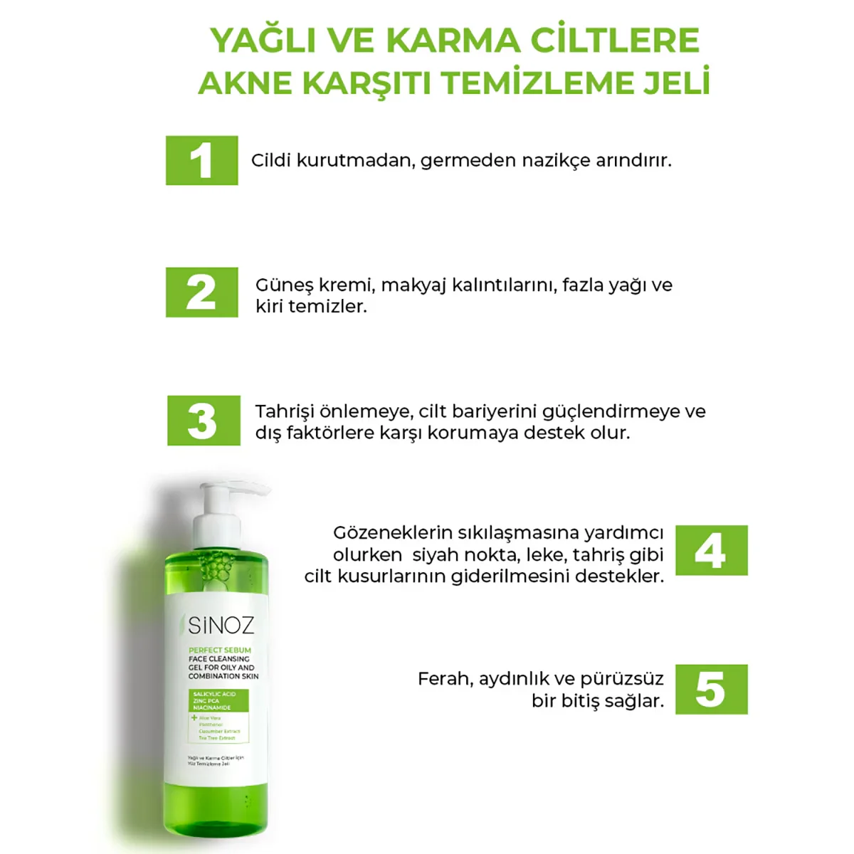 Sinoz Facial Cleansing Gel For Oily And Combination Skin 400 ml