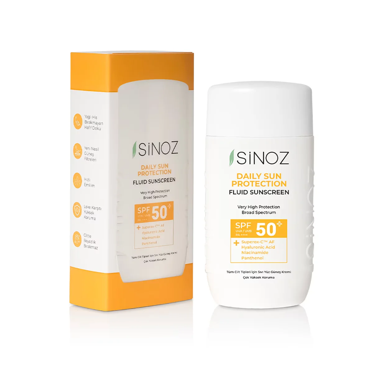 Sinoz SPF50 Flüssigsonnencreme für den täglichen Gebrauch - 50 ml