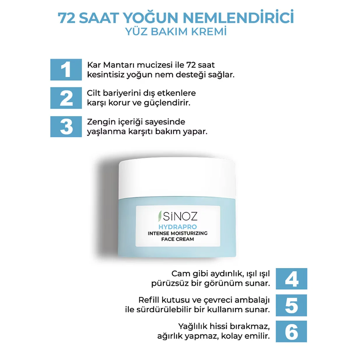 Sinoz Hydrapro Intensive Moisturizing Face Care Cream 50 ml