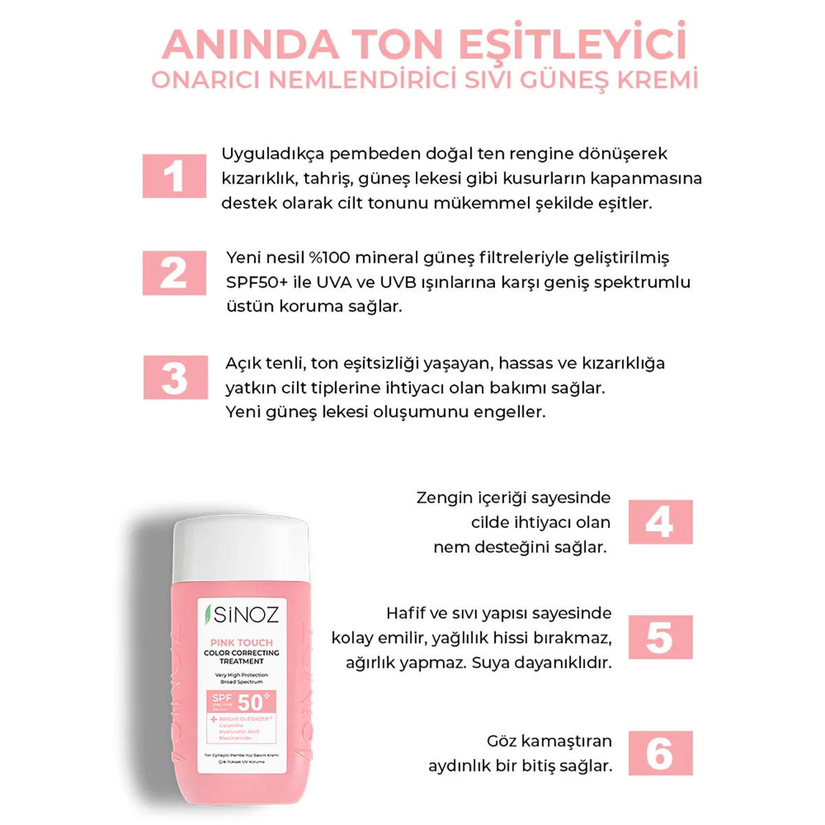 Sinoz Pink Touch Tone Equalizing Pink Face Care Cream 50 ml