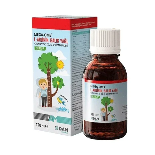 Dam l-arginine Mega Om3 fish Oil Syrup 120 ml