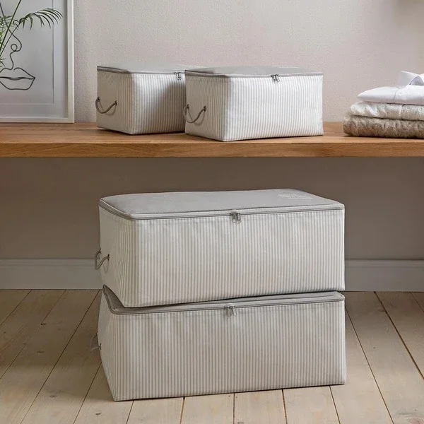 Ocean Home Set Of 4 gray Color Stuff & Things Storage Bag