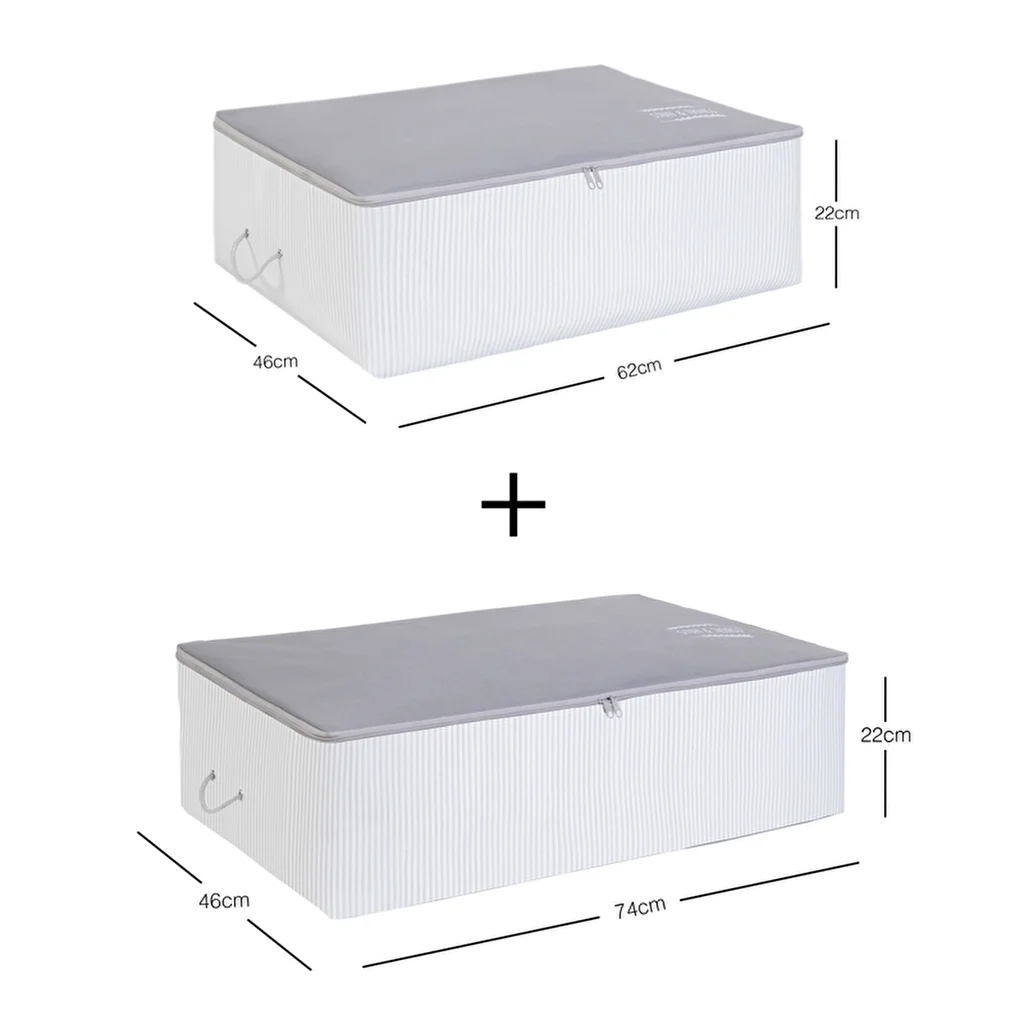 Ocean Home 2-pcs Gray Stuff & Things Base Storage Bag Set