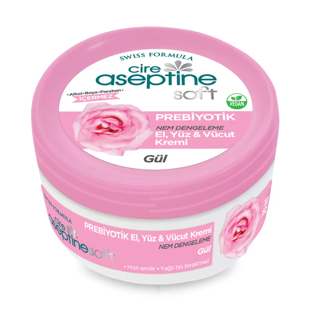 Cire Aseptine كريم سيري أسيبتين بخلاصة الورد الناعم، مرطب ومغذي، بريبايوتيك، 30 مل