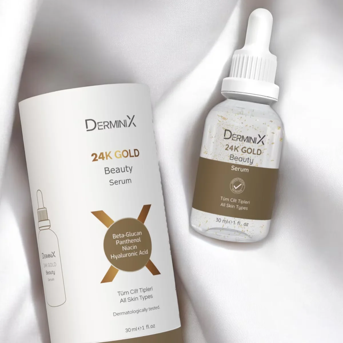 Derminix سيروم ديرمينيكس الذهبي عيار ٢٤ قيراط إكسير الجمال المضاد للشيخوخة ٣٠ مل