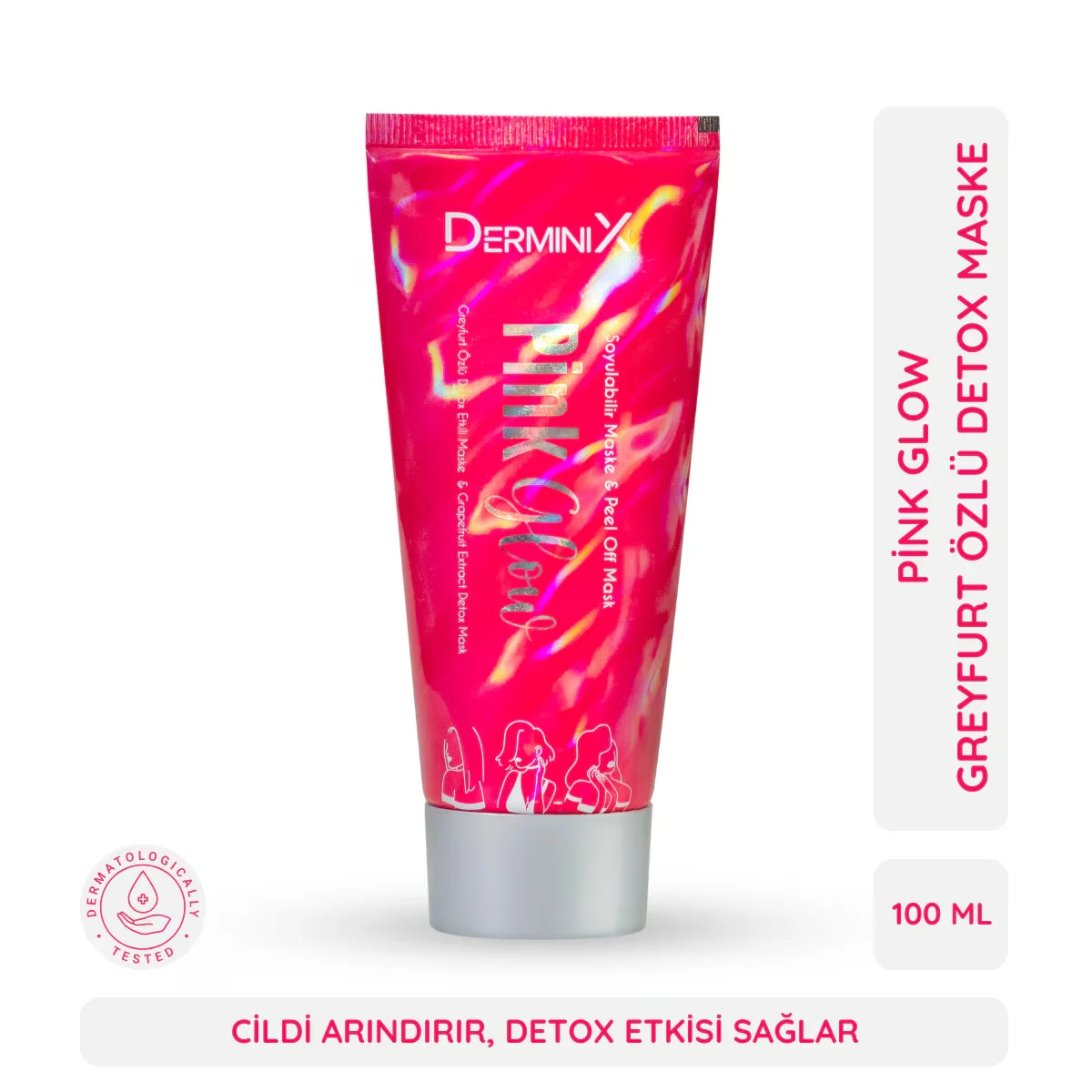 Derminix Pink Glow Detox Peel-Off Mask - 100ml Effective Treatment