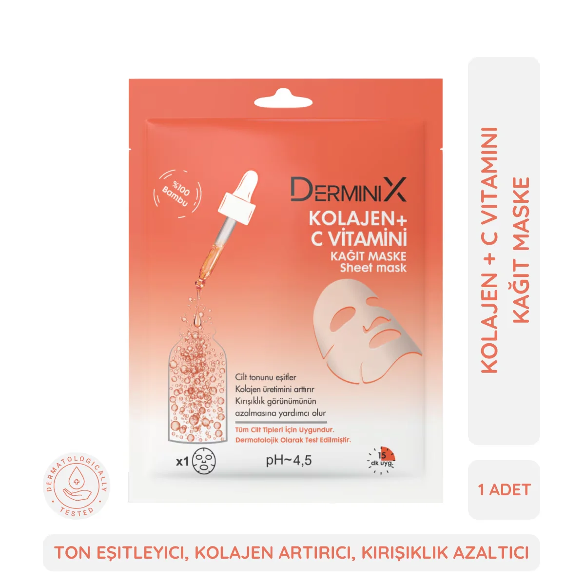 Derminix Collagen & Vitamin C Sheet Mask - 1 Piece