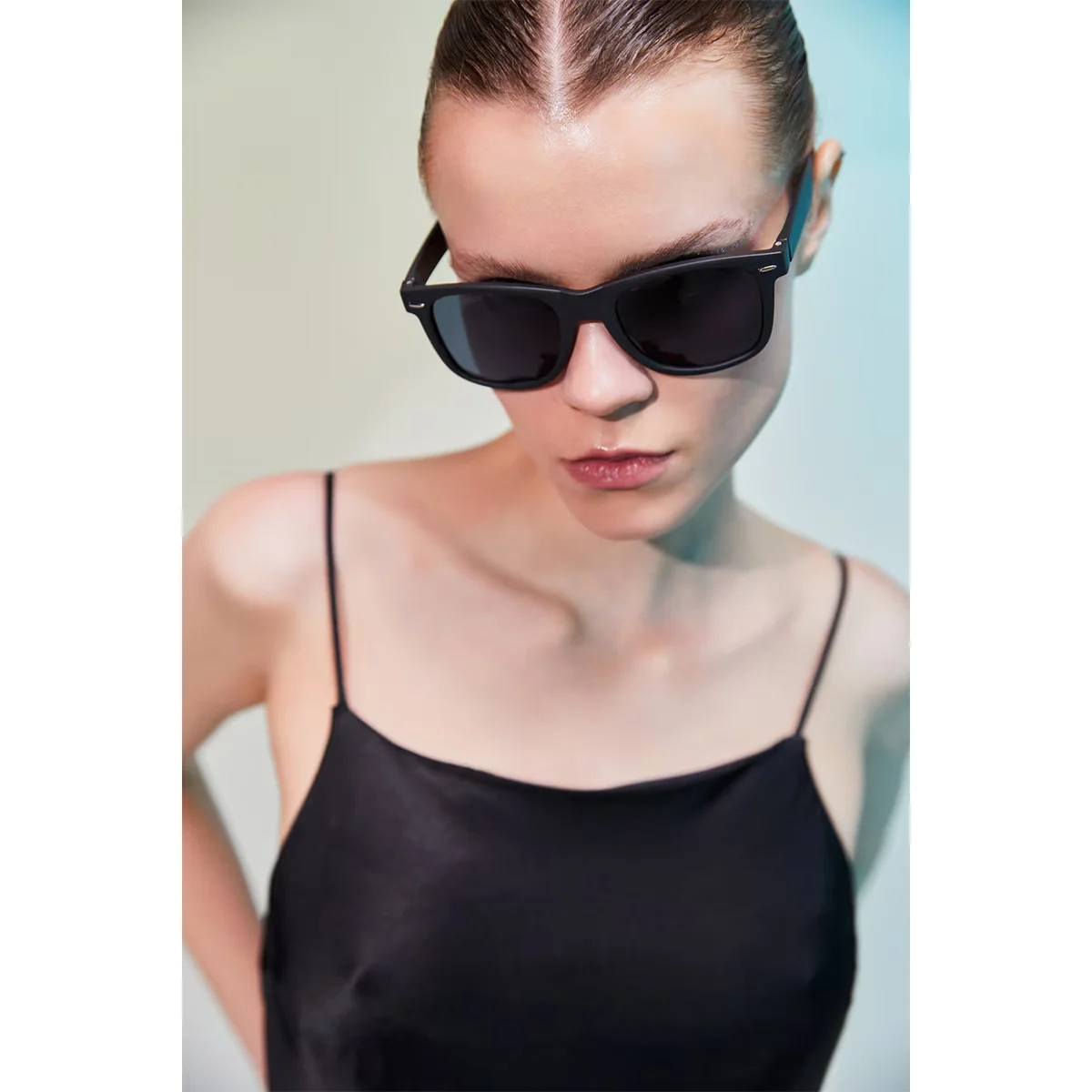 Aqua Di Polo Sunglasses Unisex Black Rectangle Apss012201