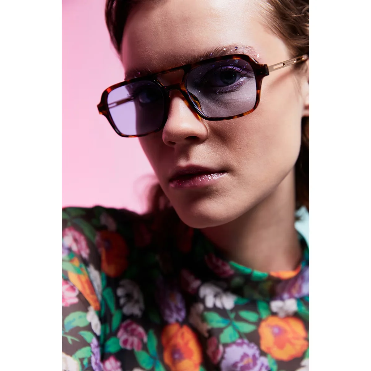 Aqua Di Polo Unisex Leopard Sonnenbrille mit blauen Gläsern