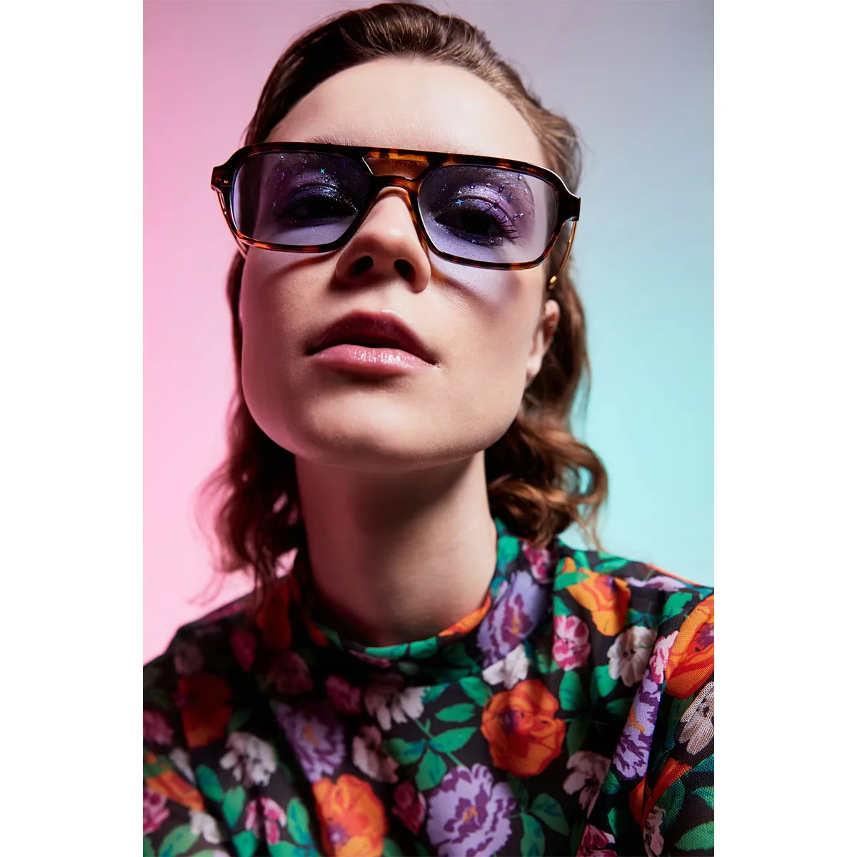 Aqua Di Polo Unisex Leopard Sonnenbrille mit blauen Gläsern