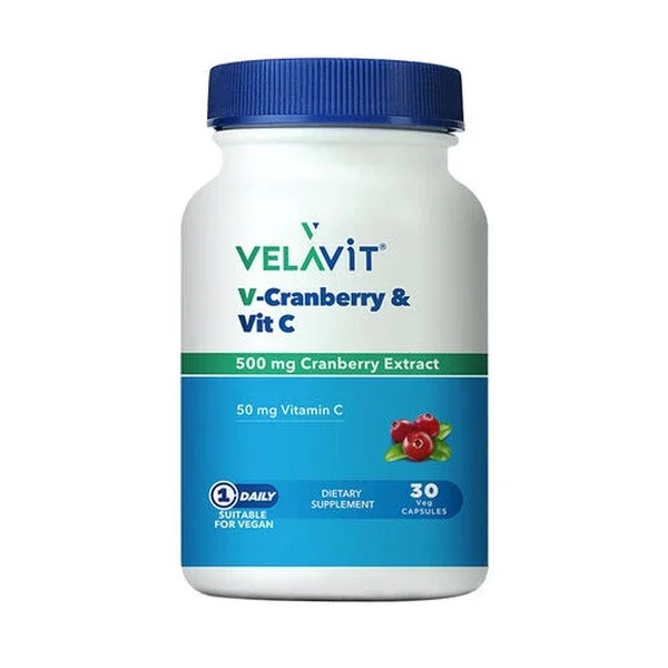 Velavit Cranberry And Vitamin C Supplementary Food 30 capsules