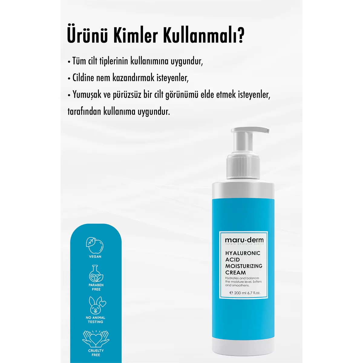 Крем для ухода за кожей лица и тела с гиалуроновой кислотой Maruderm 200 мл
