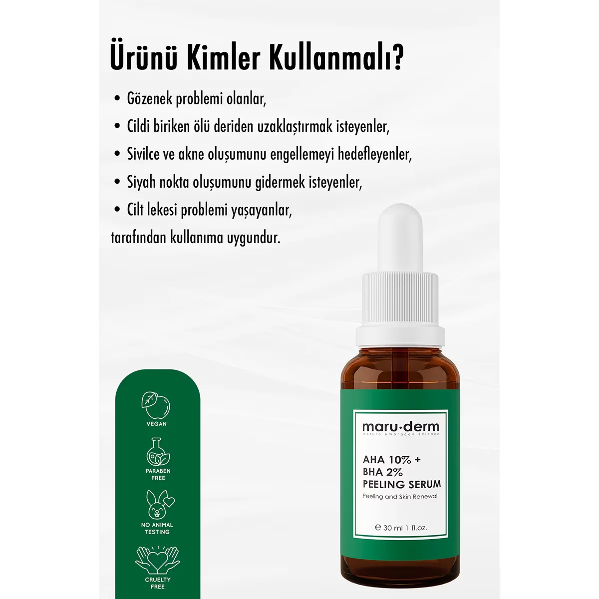 Maruderm Aha 10% + Bha 2% Peeling Mask Skin Care Serum 30 ml