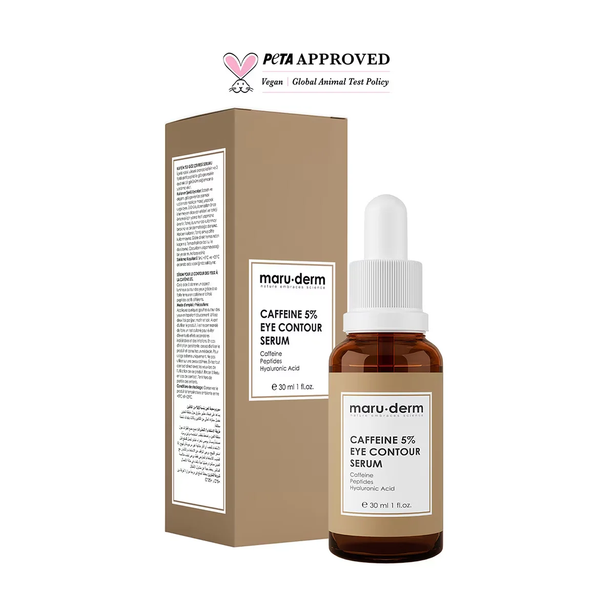 Maruderm Caffeine 5% + Peptides + Hyaluronic Acid Eye Contour Serum 30 ml
