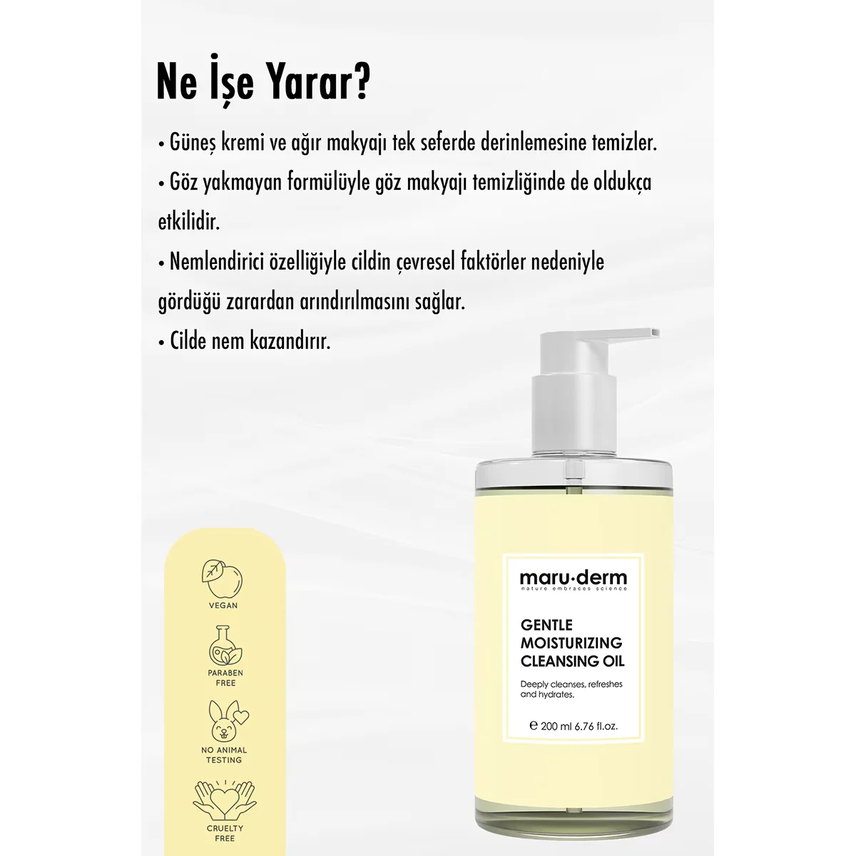 Maruderm زيت ماروديرم لتنظيف الوجه والجسم بأساس زيتي 200 مل