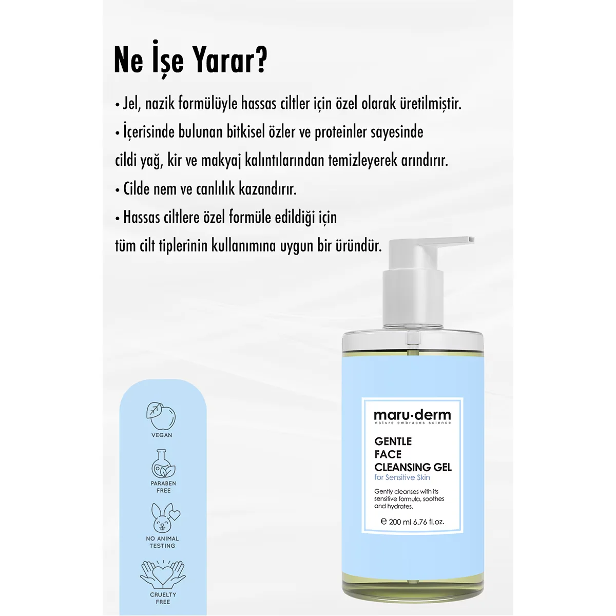 Maruderm جل غسول الوجه ماروديرم للبشرة الحساسة والأتوبية 200 مل