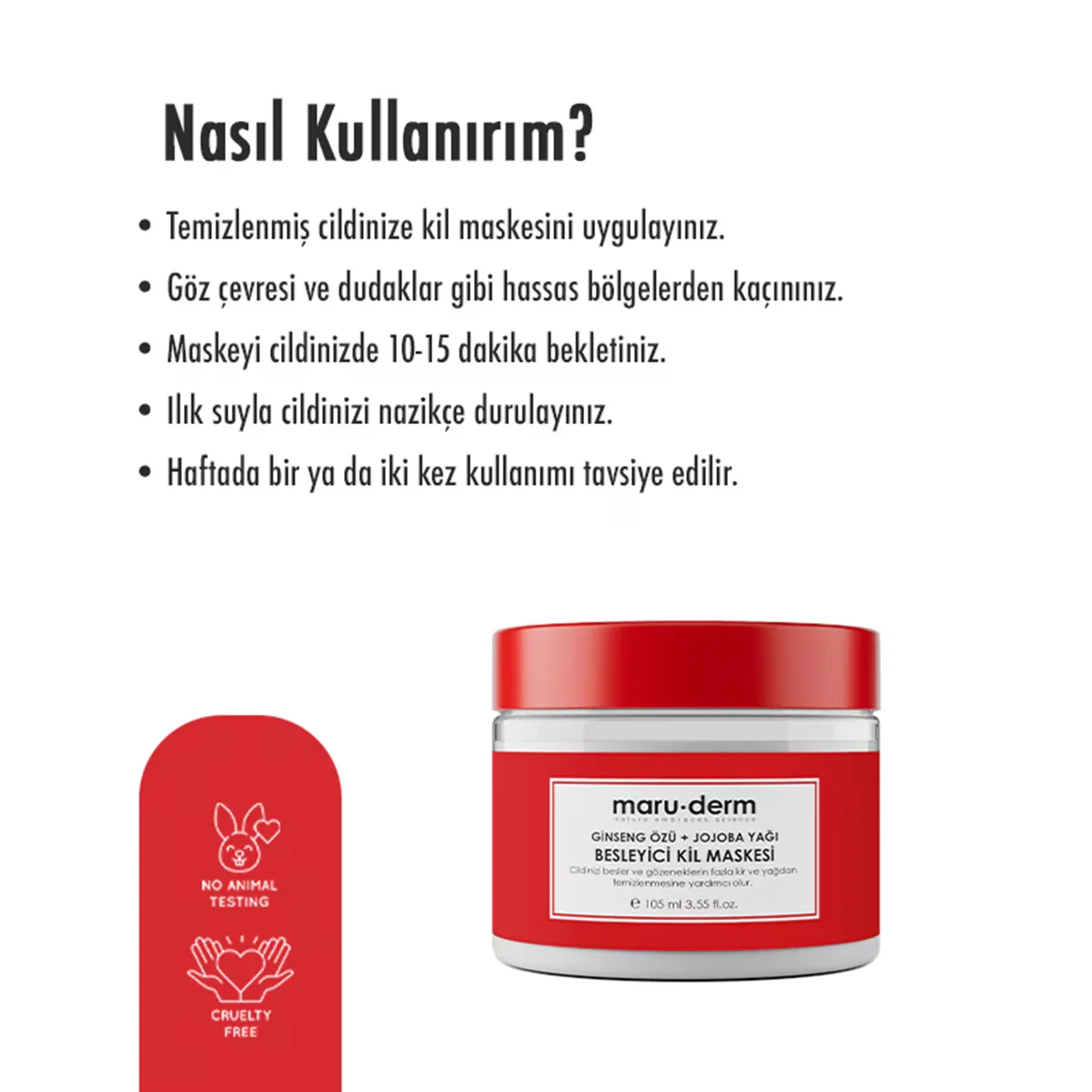 Maruderm قناع الطين من ماروديرم بخلاصة الجينسنغ وزيت الجوجوبا 100 مل