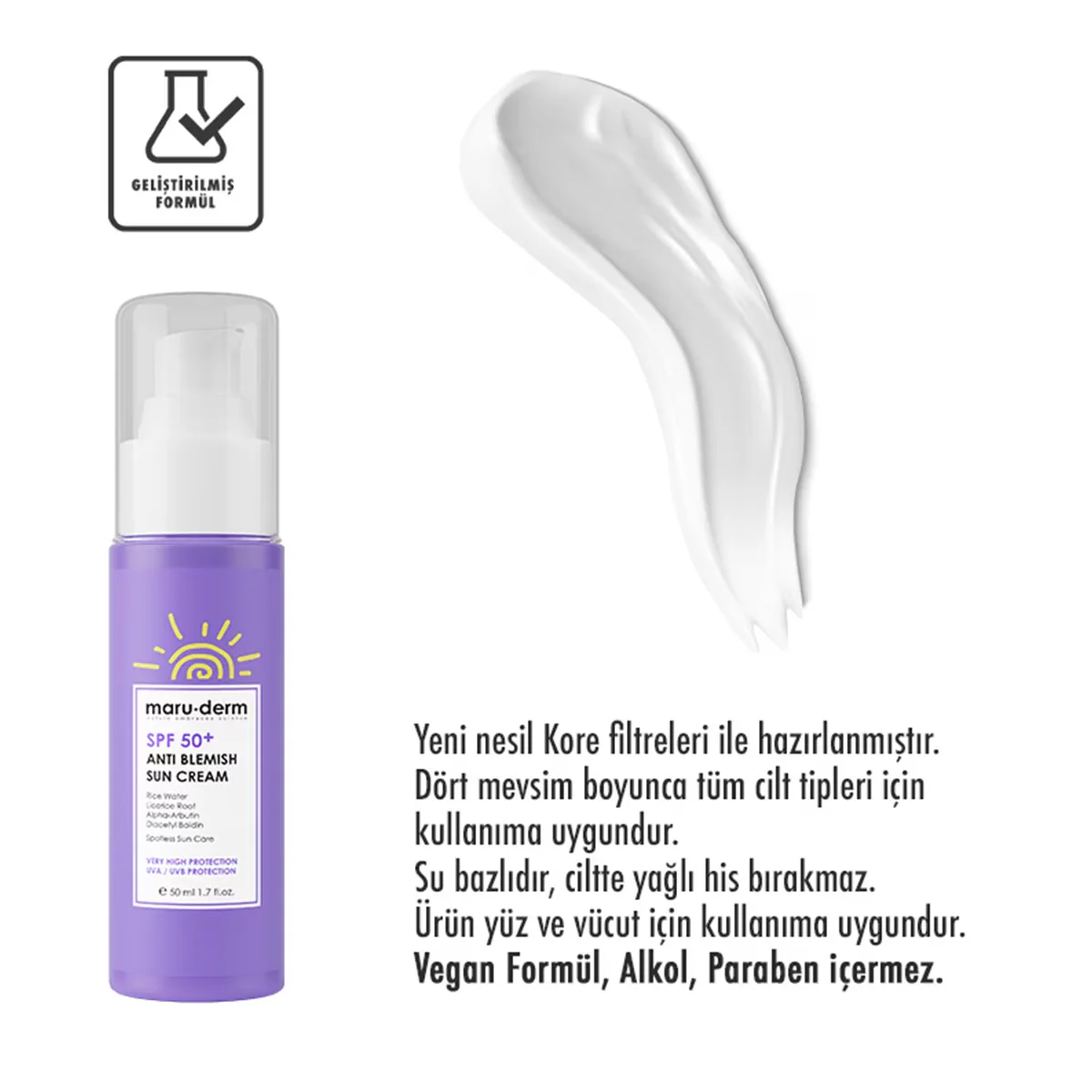 Maruderm SPF50+ Anti-Fleck Sonnencreme - Fleckenreduzierend 50ml
