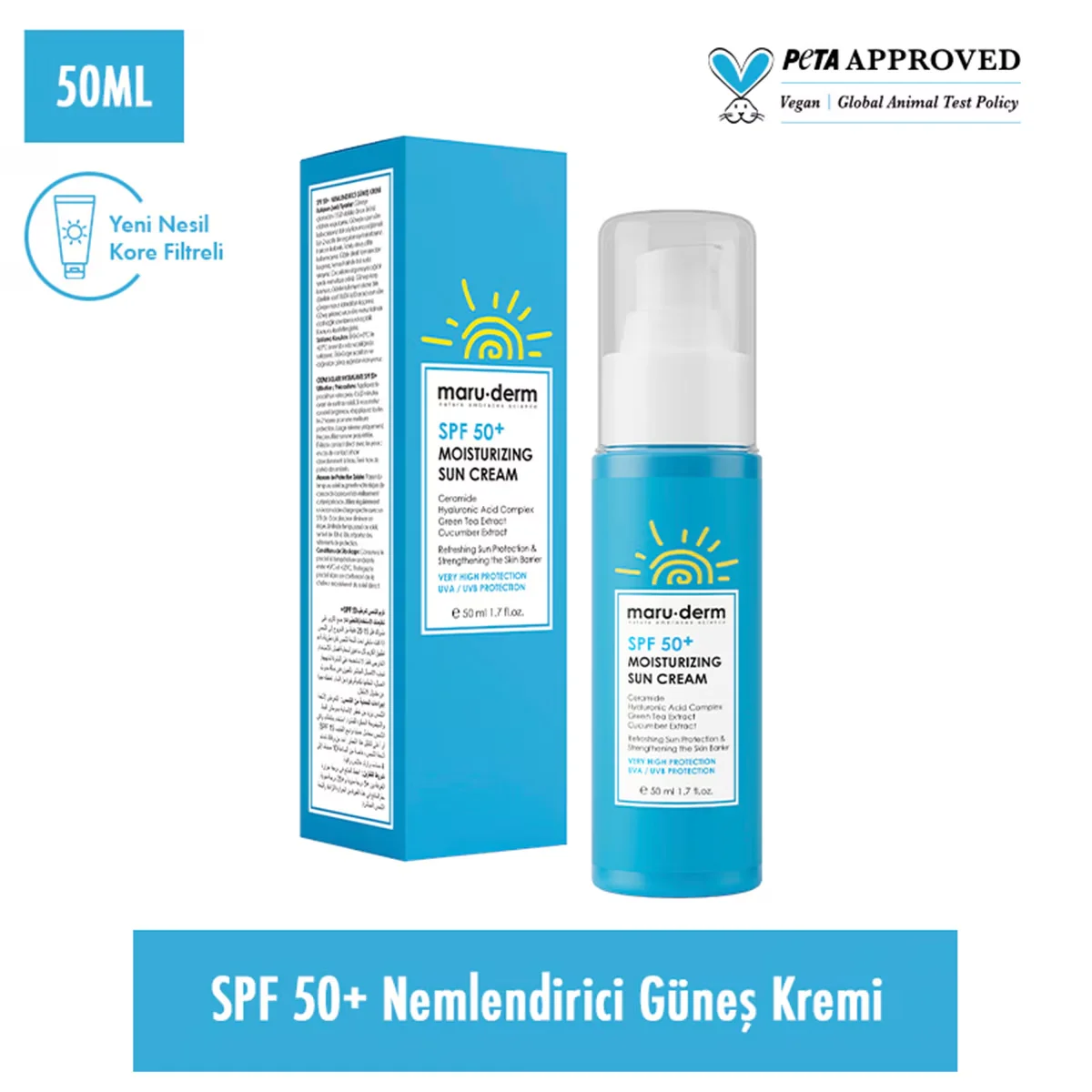 Maruderm Spf50+ Moisturizing Sun Cream 50 ml