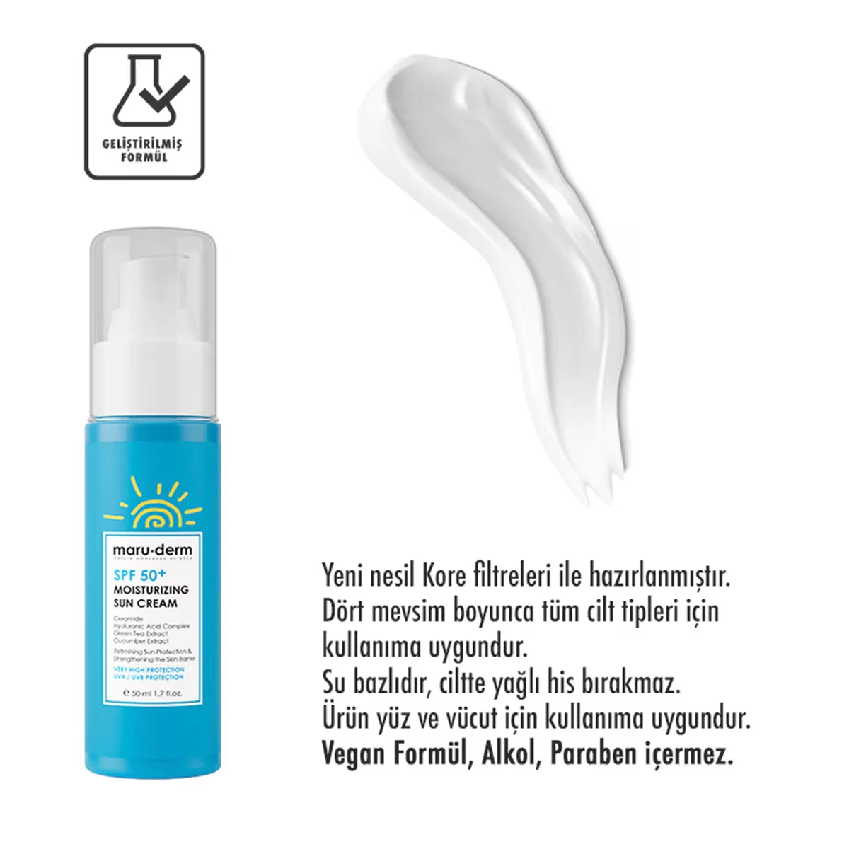 Maruderm Spf50+ Moisturizing Sun Cream 50 ml