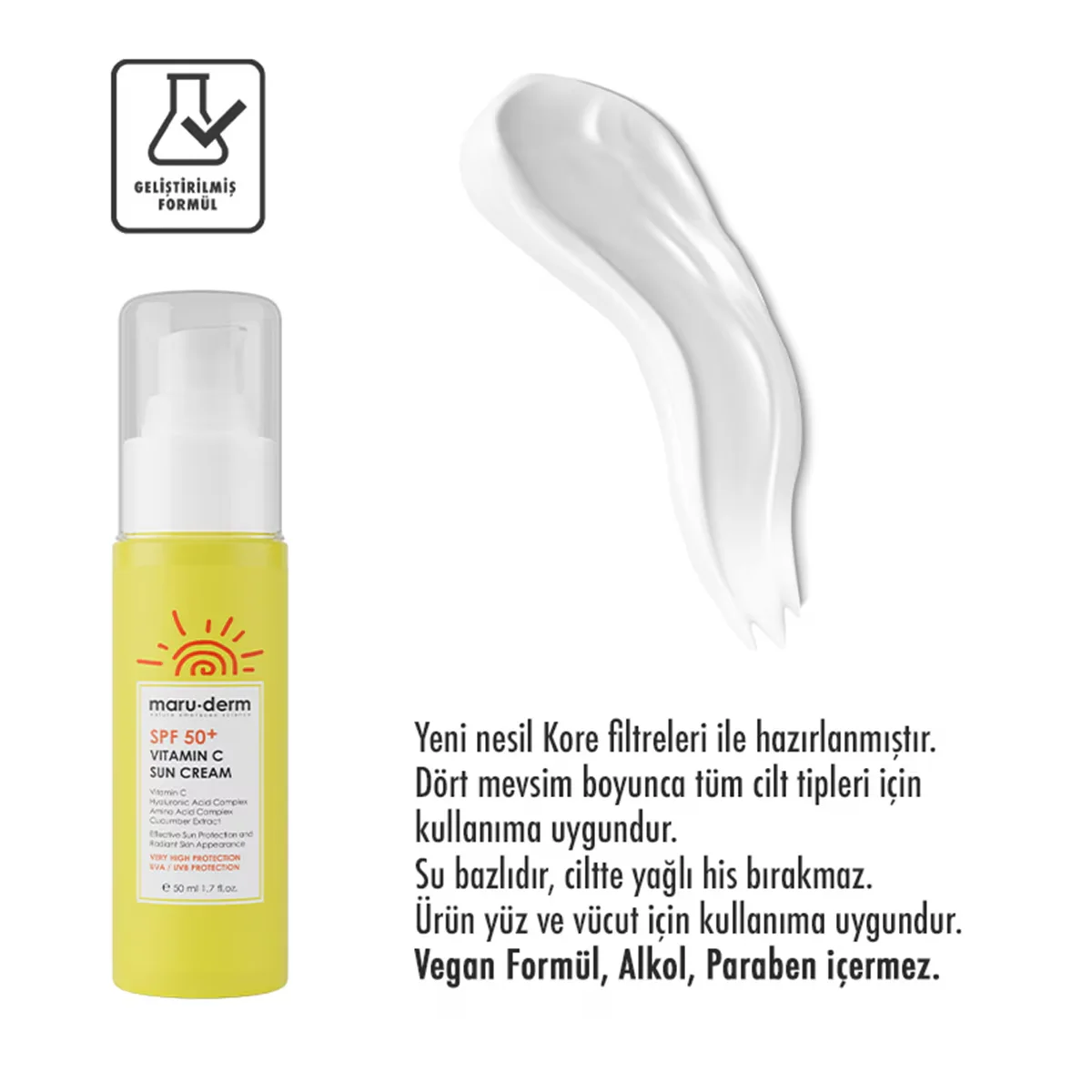 Maruderm Spf50+ Vitamin C Sun Cream 50 ml