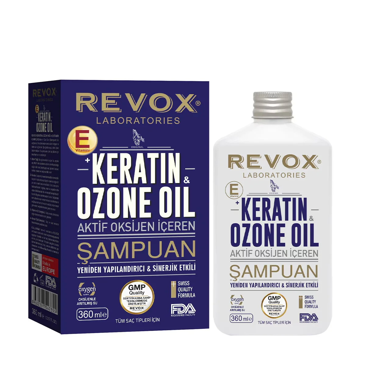 Revox Shampoo Keratin And Ozone Oil Vitamin E Care 360 ml