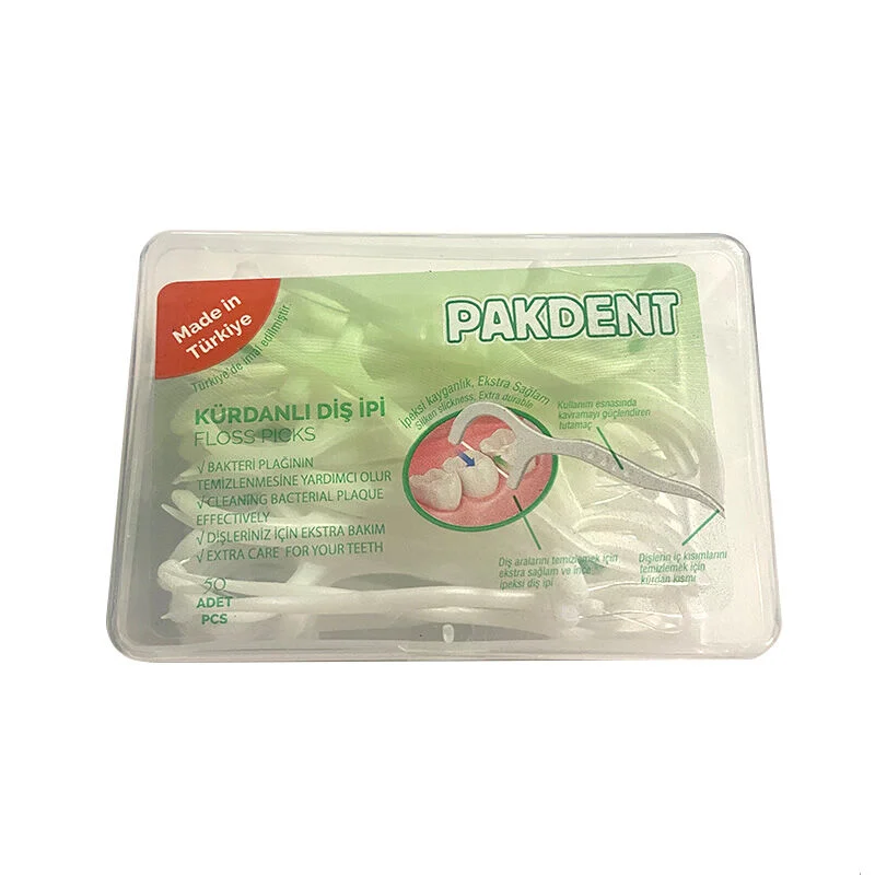 Pakdent Toothpick Dental Floss 50 pcs
