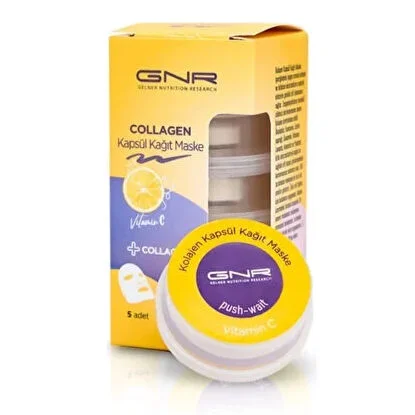 Gnr Collagen قناع ورقي من كبسولات الكولاجين من جي إن آر، 5 قطع