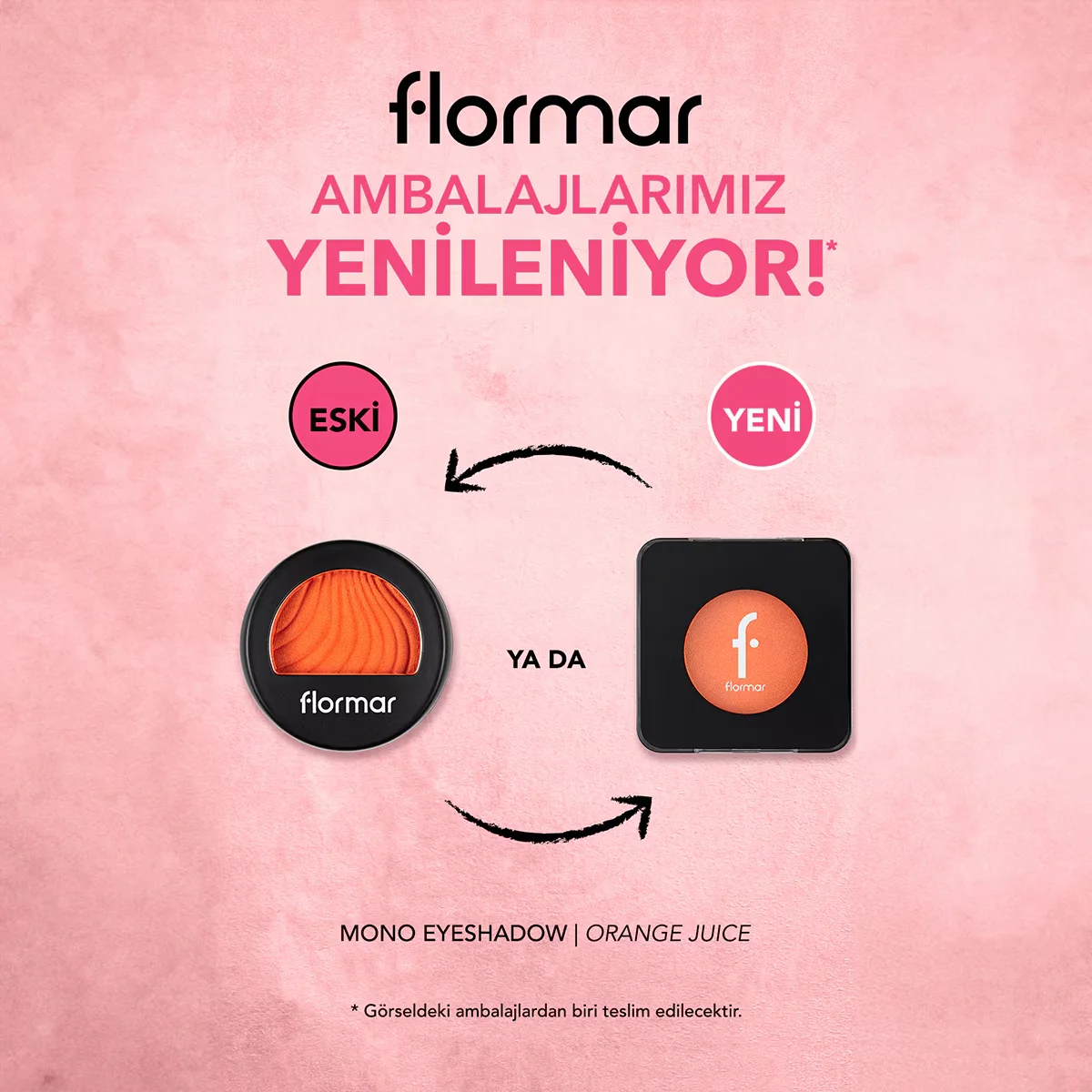 Flormar Mono High Pigment &amp; Natural Shine Compact Eyeshadow 026 Orange Juice 1 pcs