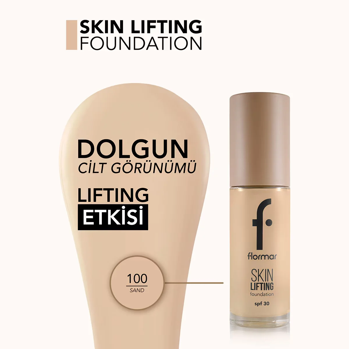 Фонд для лица Flormar Лифтинг 100 песок