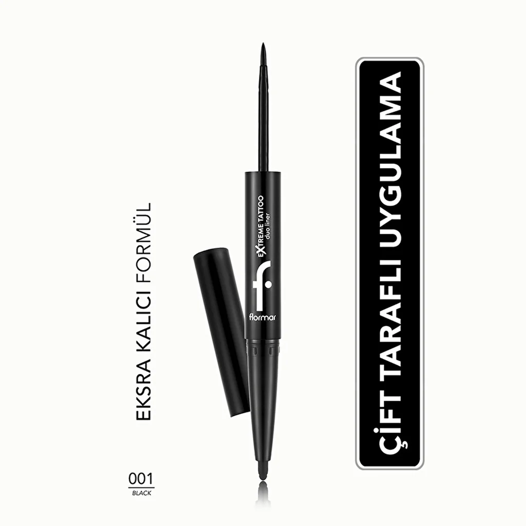 Flormar Extreme Tattoo Duo Eyeliner &amp; Gel Eyeliner 001 black